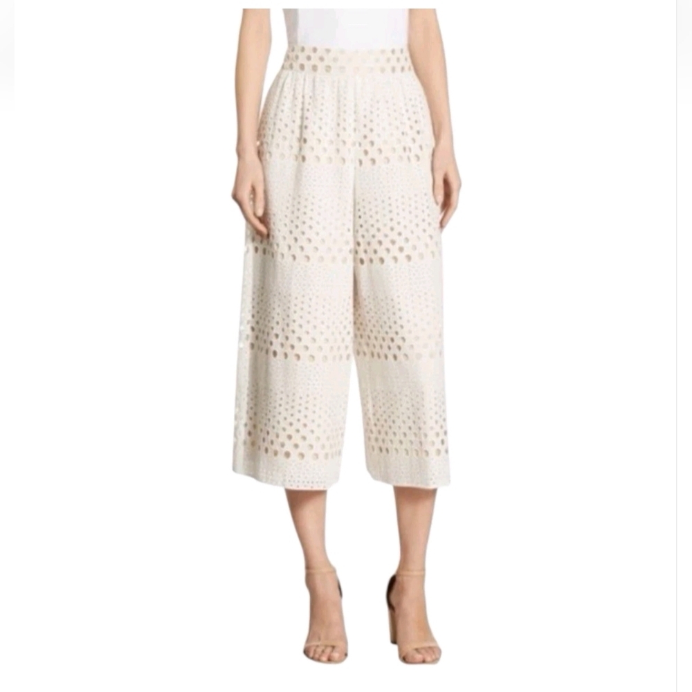 Alice + Olivia Women's Samara Wide Leg Eyelet Culottes Size 4